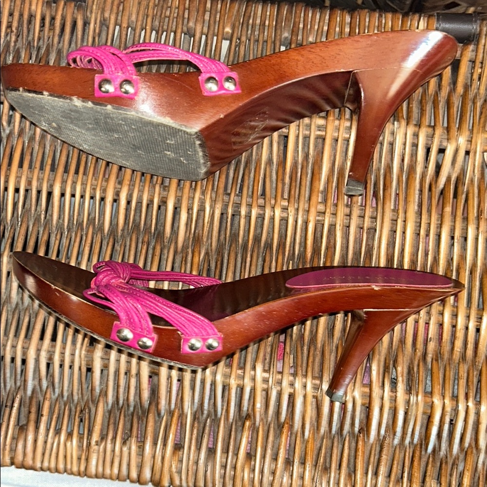 Colin Stuart Pink and Brown Women's Shoes with kitten heels, 8.5 - Picture 16 of 16